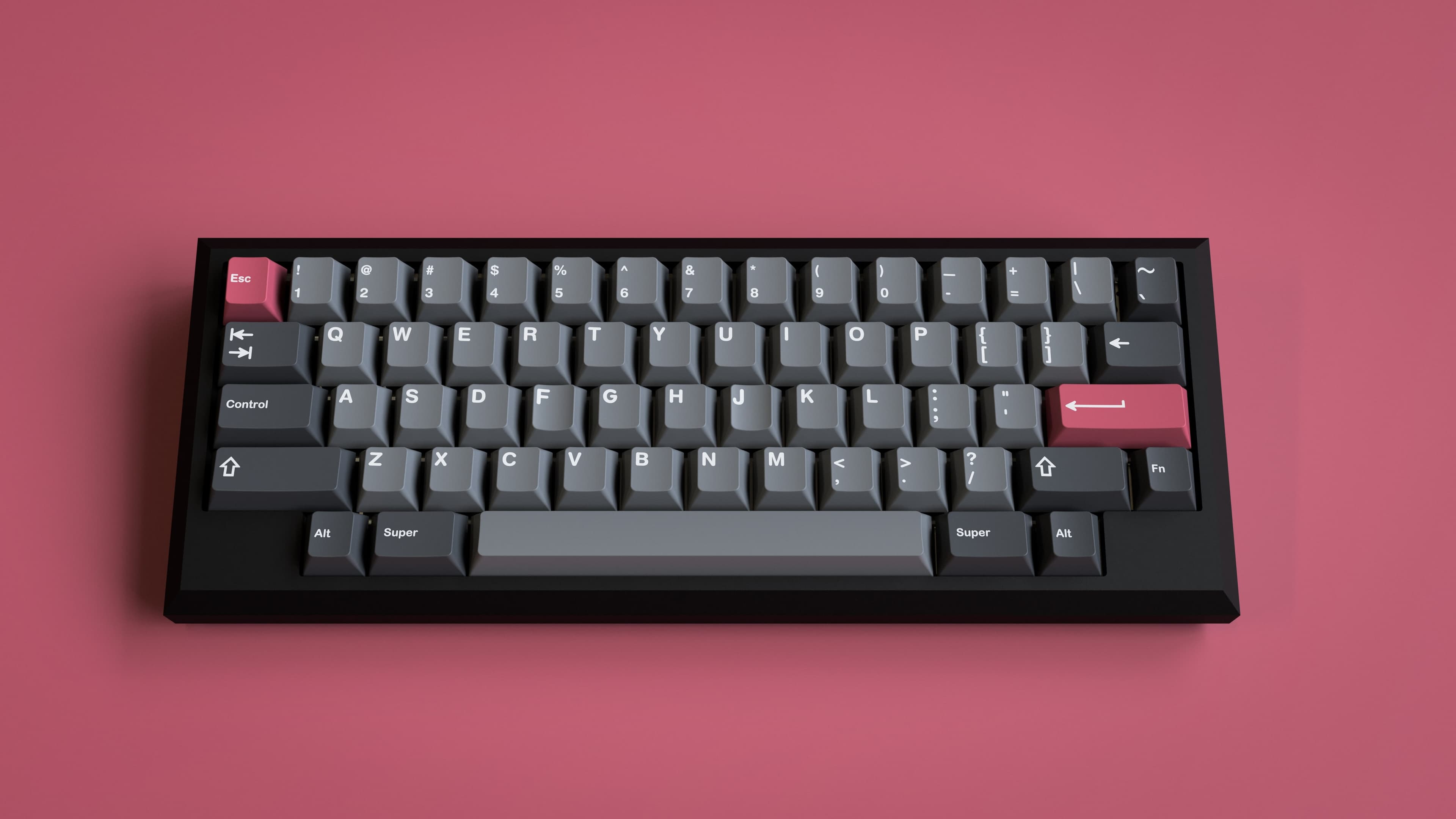 GMK Modern Dolch on the FjellPro keyboard front view