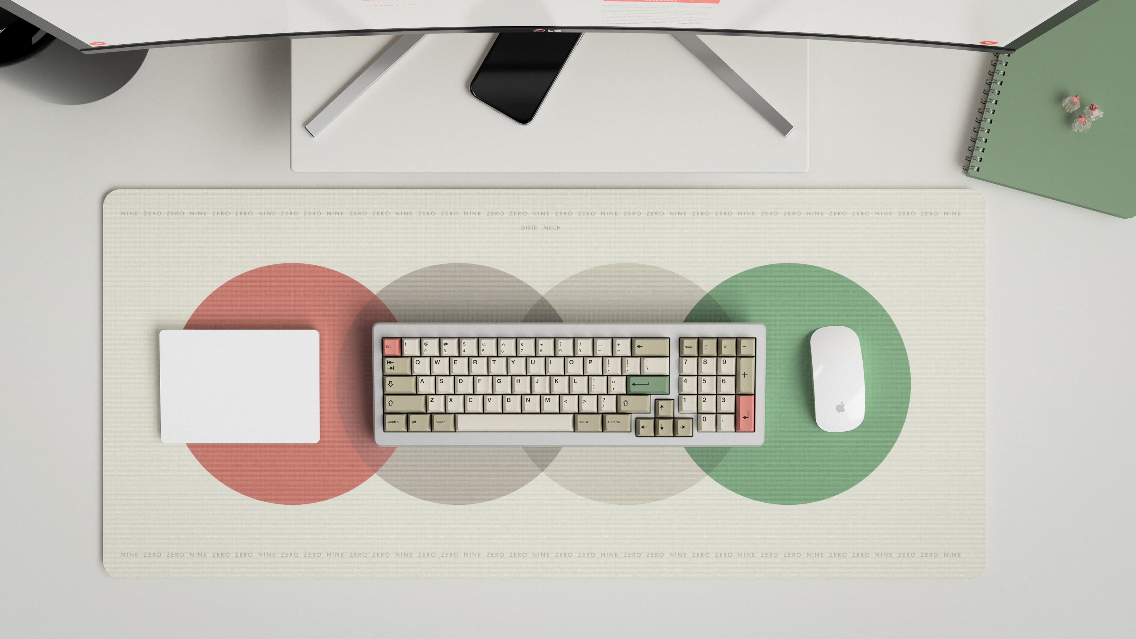 GMK 9009 R3 Dharma deskmat 2 top view