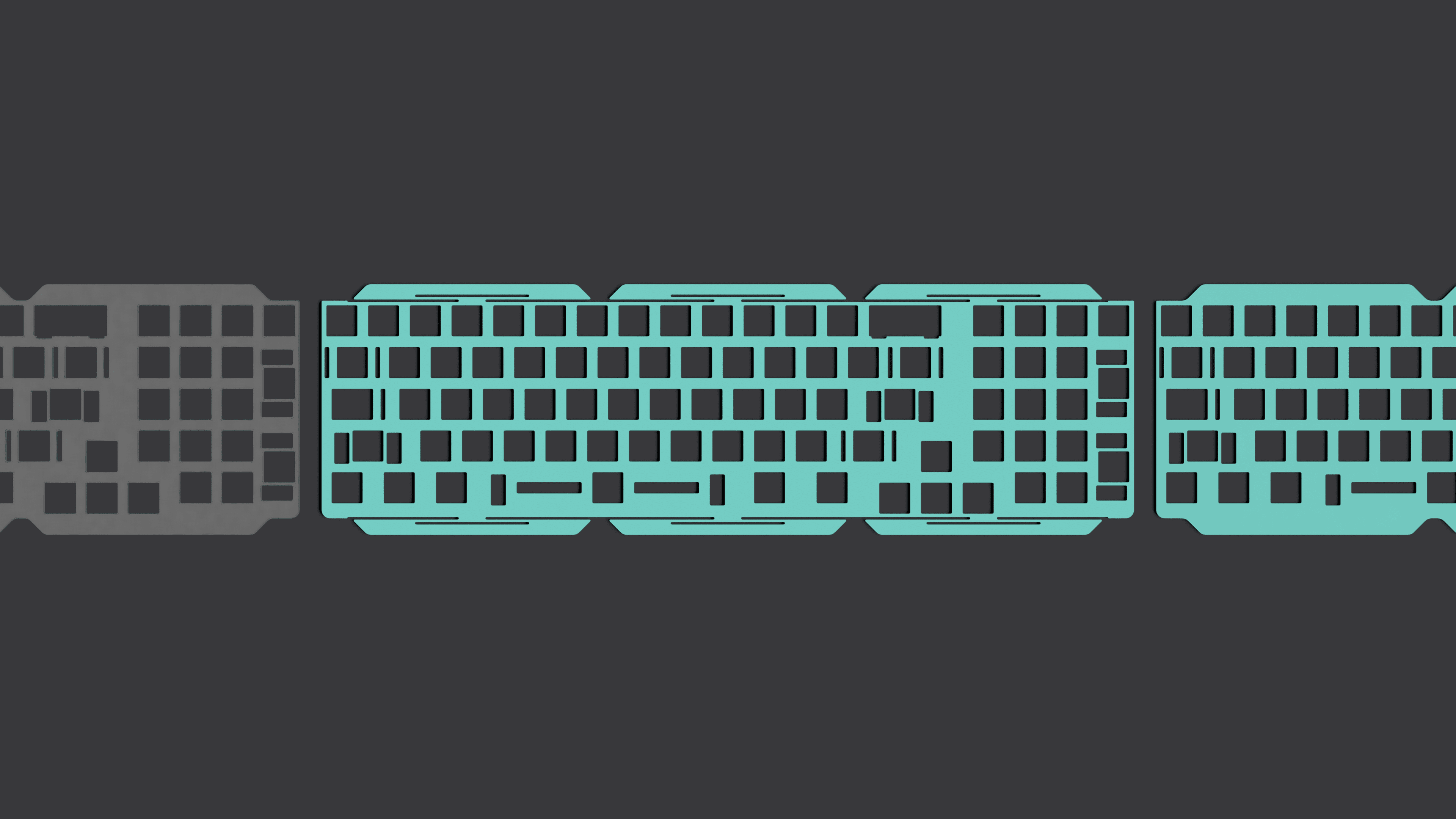 Render of the mounting plate for Dharma keyboard