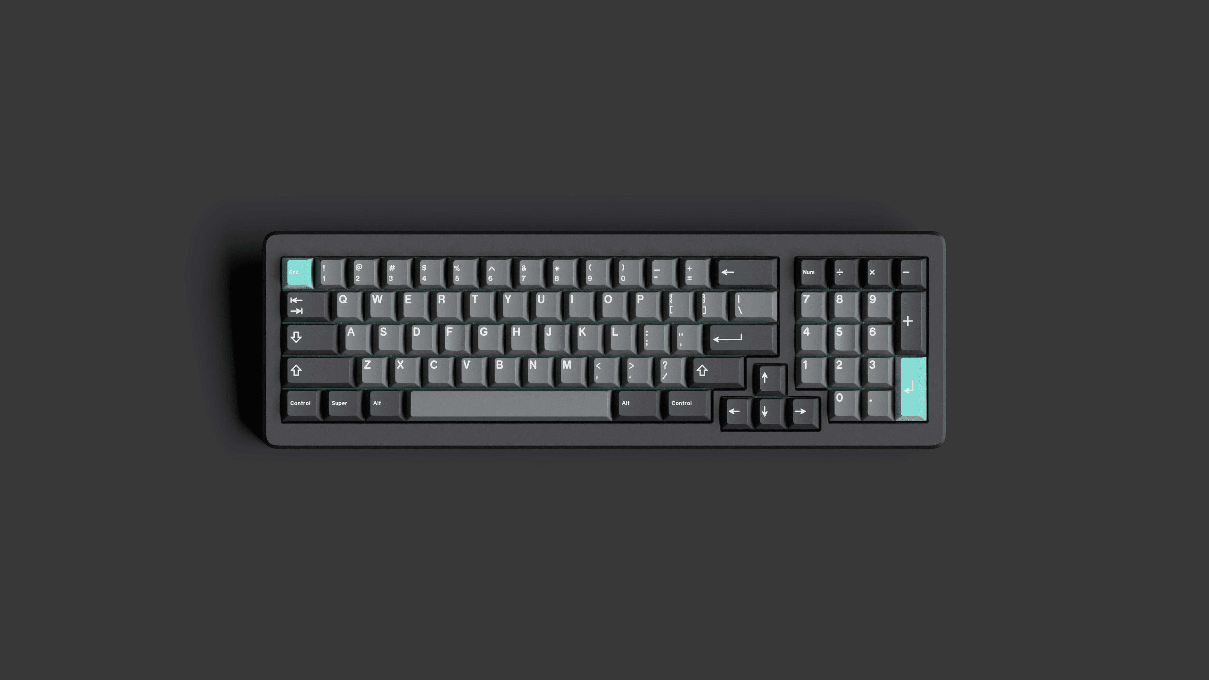 Top view of Dharma keyboard